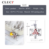 925 Silver Geometric Snow Pendant Christmas Necklace Making SP367SB