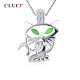 925 Silver Halloween Cat Pearl Cage Pendant