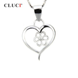 Heart Flower Charm Pendant 925 Sterling Silver Mounting for Necklace Making