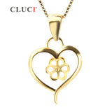 Heart Flower Charm Pendant 925 Sterling Silver Mounting for Necklace Making
