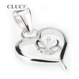 Heart Flower Charm Pendant 925 Sterling Silver Mounting for Necklace Making