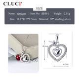 Sterling Silver Heart Love Pendant Christmas Pendant