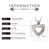 925 Silver Heart Romantic Pendant Jewelry Gift for Women Charms Pearl Locket