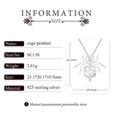 Spider Pendant 925 Sterling Silver Necklace Accessory