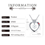 925 Silver Love Heart Charm Pendant with Zircon Pearl Mounting