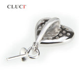 925 Silver Love Heart Pendant Zircon Jewelry