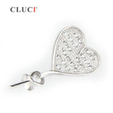 925 Silver Love Heart Pendant Zircon Jewelry