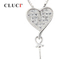 925 Silver Love Heart Pendant Zircon Jewelry
