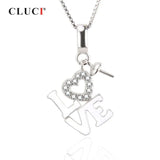 Silver 925 Love Letter Pearl Pendant Mounting for Necklace
