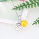 Silver 925 Love Letter Pearl Pendant Mounting for Necklace