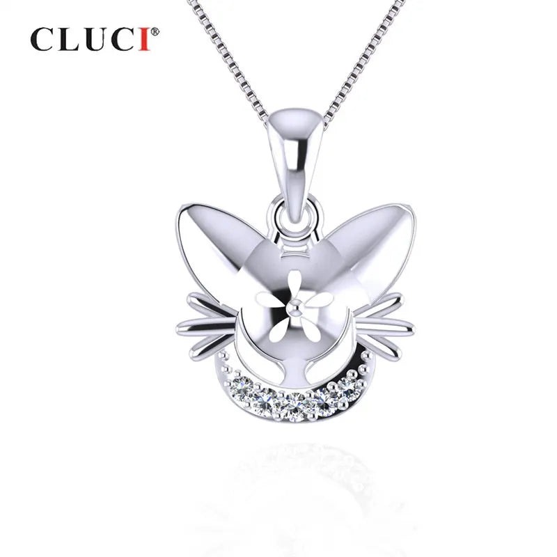 925 Sterling Silver Cat Pearl Pendant Mounting SP332SB