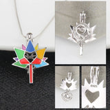 925 Silver Autism Awareness Maple Leaf Pendant