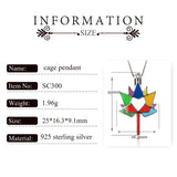 925 Silver Autism Awareness Maple Leaf Pendant