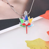 925 Silver Autism Awareness Maple Leaf Pendant