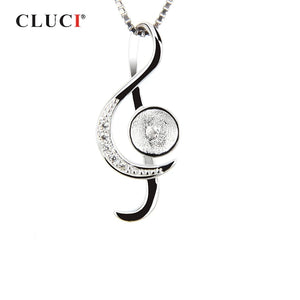Silver 925 Music Note Pearl Pendant Mounting Women Jewelry Making