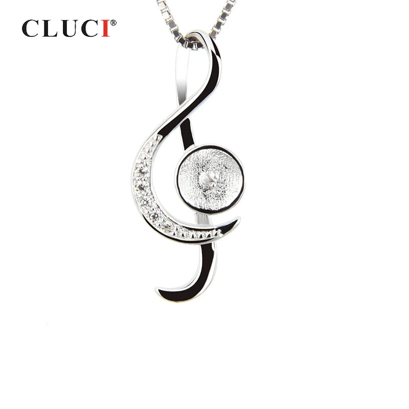 Silver 925 Music Note Pearl Pendant Mounting Women Jewelry Making