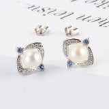 925 Silver Mysterious Eyes Women Stud Earring Zircon Sterling Silver SE138SB