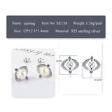 925 Silver Mysterious Eyes Women Stud Earring Zircon Sterling Silver SE138SB