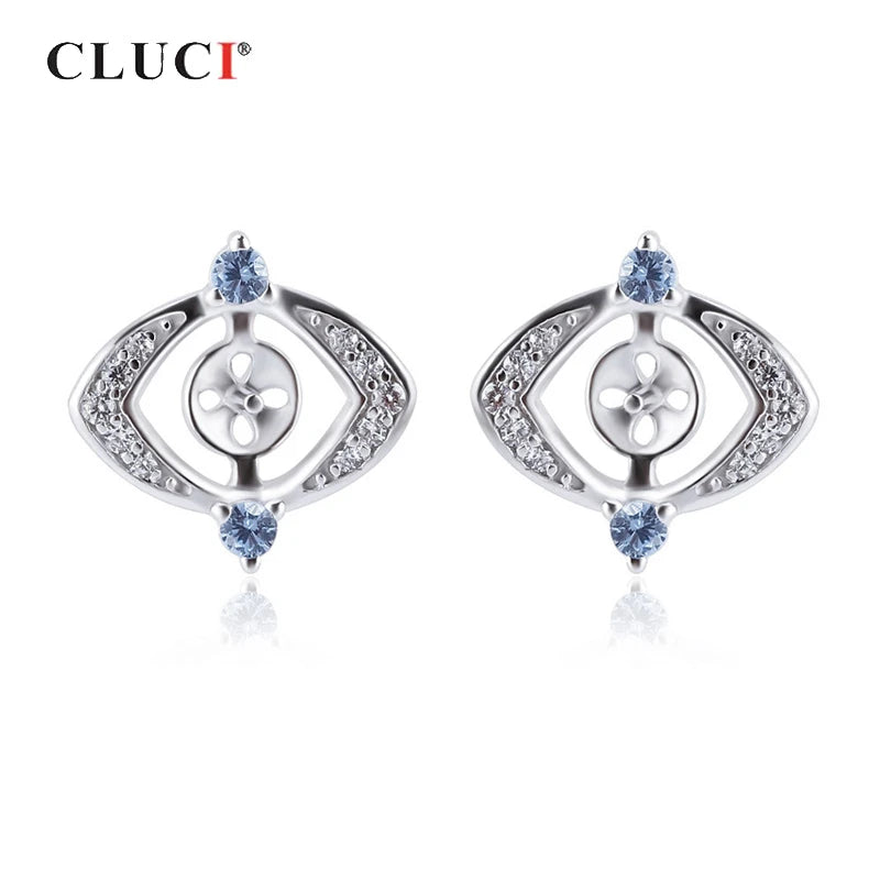 925 Silver Mysterious Eyes Women Stud Earring Zircon Sterling Silver SE138SB