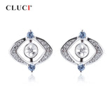 925 Silver Mysterious Eyes Women Stud Earring Zircon Sterling Silver SE138SB