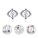 925 Silver Mysterious Eyes Women Stud Earring Zircon Sterling Silver SE138SB