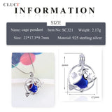 Flying Witch Sterling Silver Pendant with Pearl Locket