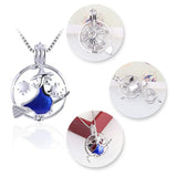 Flying Witch Sterling Silver Pendant with Pearl Locket