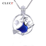 Flying Witch Sterling Silver Pendant with Pearl Locket