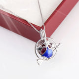 Flying Witch Sterling Silver Pendant with Pearl Locket