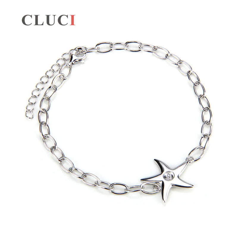 Silver 925 Pearl Bracelet Mounting Women Jewelry Making Star Bracelet