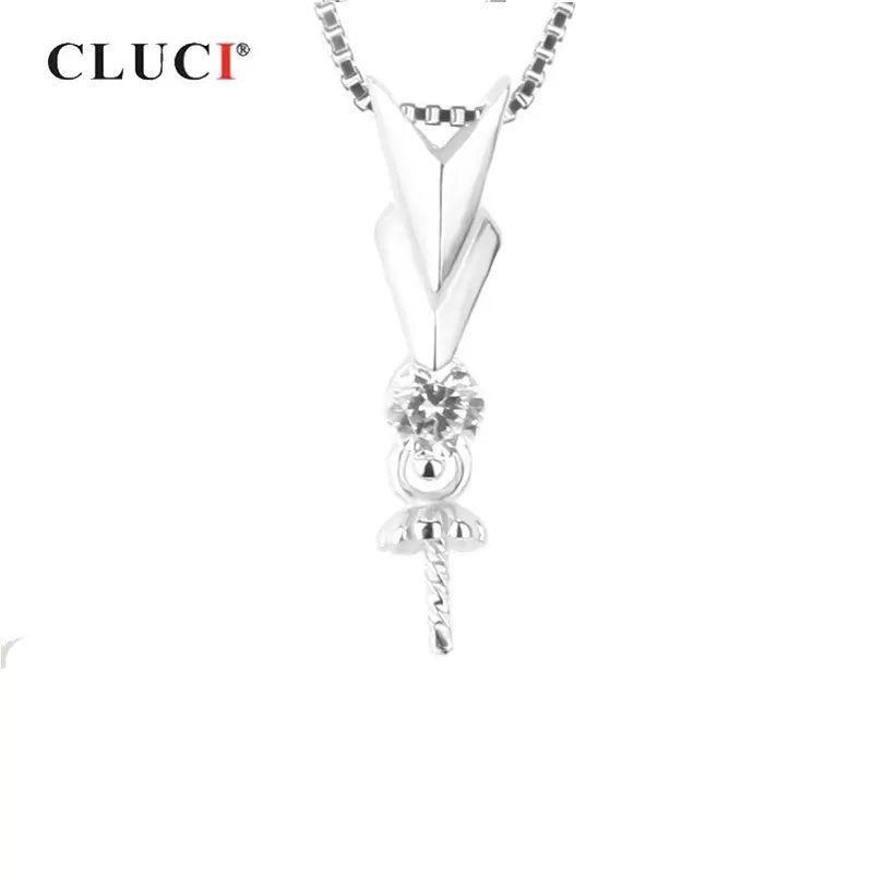 925 Silver Pearl Pendant Mounting Women Jewelry Zircon Fine Jewelry