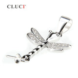 Dragonfly Shaped Pearl Pendant 925 Sterling Silver Jewelry