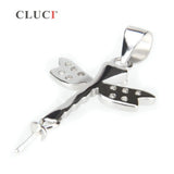 Dragonfly Shaped Pearl Pendant 925 Sterling Silver Jewelry