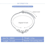 925 Silver Pendant Necklace Love Heart Angel Swing Adjustable Chain Length