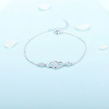 Sterling Silver Double Heart Necklace & Bracelet Set