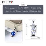 Sterling Silver Pendant with Zircon Gemstone Women Necklace