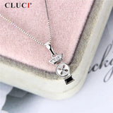 Sterling Silver Pendant with Zircon Gemstone Women Necklace