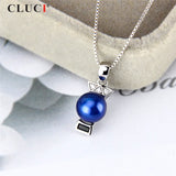 Sterling Silver Pendant with Zircon Gemstone Women Necklace
