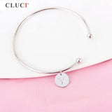 Silver 925 Pendant 26 Letter Customizable for Women Necklace DIY SF004SB