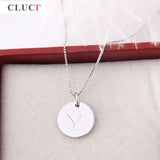 Silver 925 Pendant 26 Letter Customizable for Women Necklace DIY SF004SB