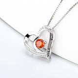 Sterling Silver Red Heart Pendant Gift for Women Valentine