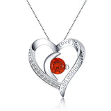 Sterling Silver Red Heart Pendant Gift for Women Valentine