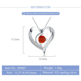 Sterling Silver Red Heart Pendant Gift for Women Valentine