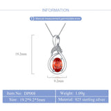 Silver 925 Red Oval Pendant for Women Valentine Sterling Silver Charms Pendant