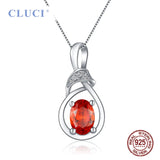 Silver 925 Red Oval Pendant for Women Valentine Sterling Silver Charms Pendant