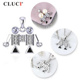 Silver 925 Robot Shape Charms Pendant Necklace SP399SB
