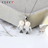 Silver 925 Robot Shape Charms Pendant Necklace SP399SB
