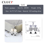 Silver 925 Robot Shape Charms Pendant Necklace SP399SB