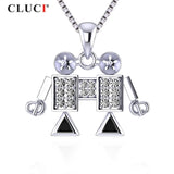 Silver 925 Robot Shape Charms Pendant Necklace SP399SB