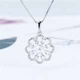 925 Silver Romantic Flower Charms Pendant for Necklace